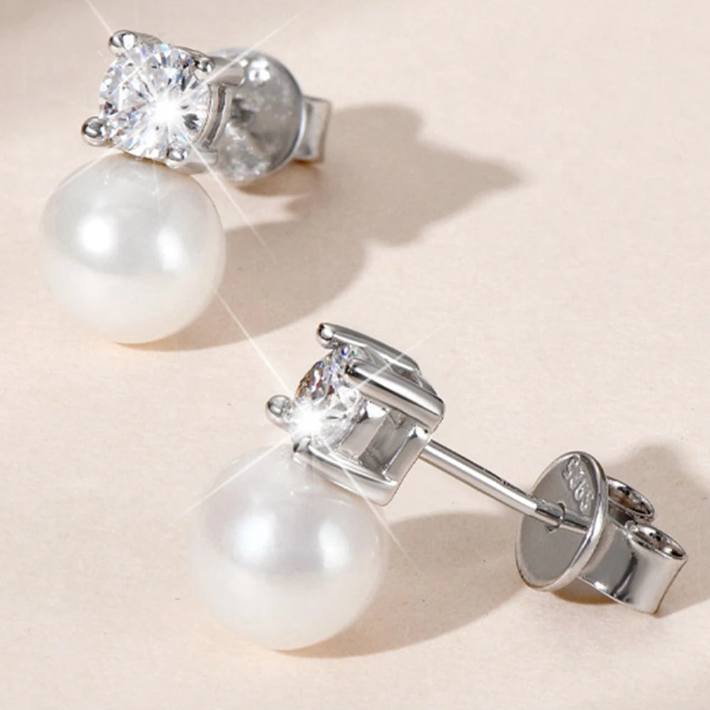 Sterling Silver 925 6.5–7mm Pearl Stud Earrings