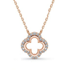 Four Leaf Clover Moissanite Pendant Necklace