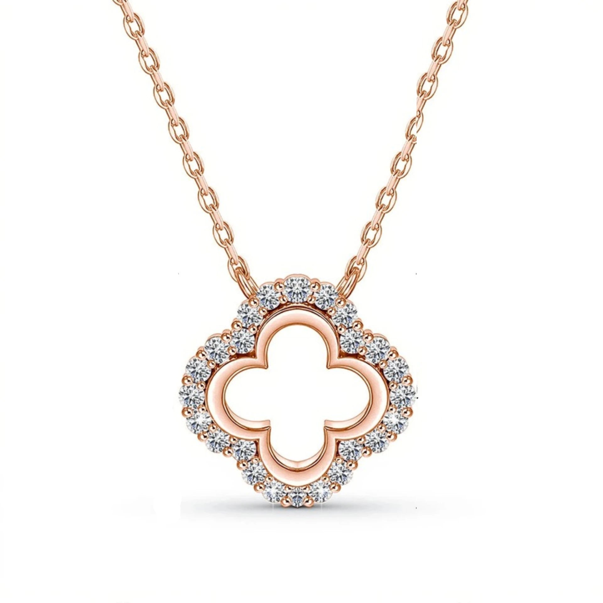 Four Leaf Clover Moissanite Pendant Necklace