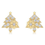 925 Sterling Silver Moissanite Christmas Tree Stud Earrings