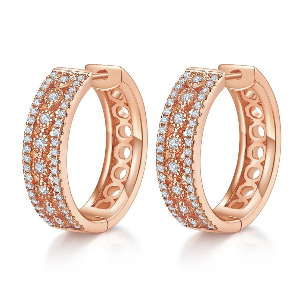 Sterling Silver 925 Moissanite Hoop Earrings