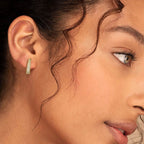 925 Sterling Silver Full Iced Out Moissanite U Shape Hoop Earrings