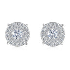925 Sterling Silver Moissanite Diamond Gemstone Earrings
