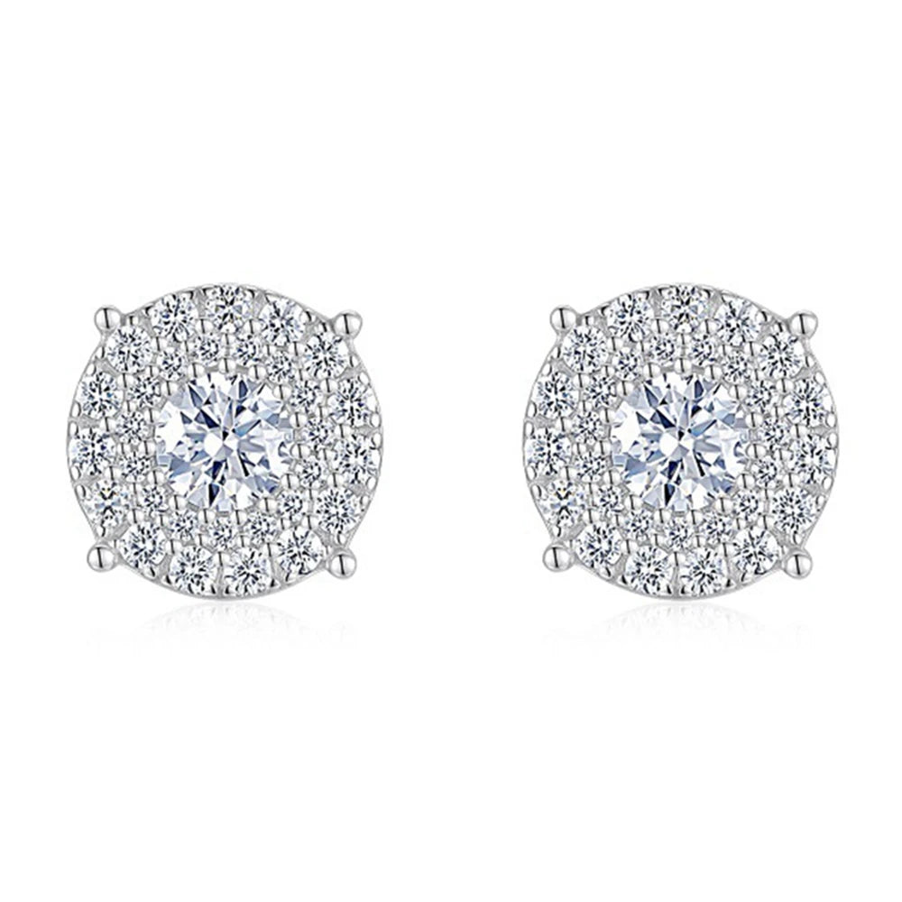 925 Sterling Silver Moissanite Diamond Gemstone Earrings