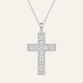 925 Sterling Silver 18K Gold Moissanite Cross Necklace