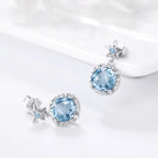 925 Sterling Silver Gemstone Garnet Crystal Earrings