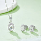925 Sterling Silver Oval Cut Moissanite Jewelry Set