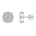 925 Sterling Silver Moissanite Diamond Gemstone Earrings