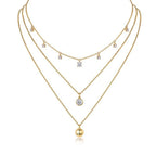 925 Sterling Silver 3PCs Moissanite Pendant Necklace