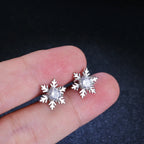 925 Sterling Silver Moissanite Snowflake Earrings
