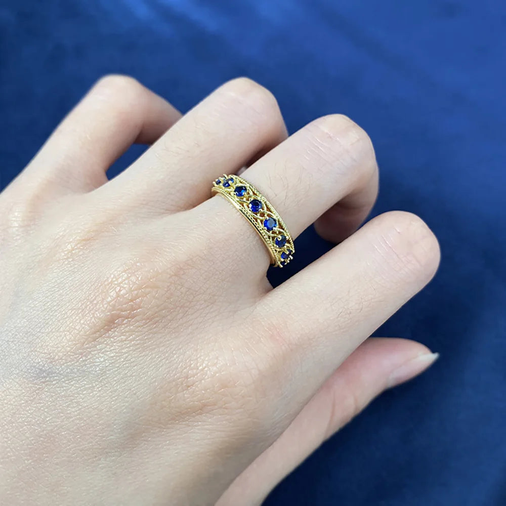 925 Solid Silver Sapphire Ring