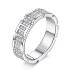 925 Sterling Silver Moissanite Row Ring