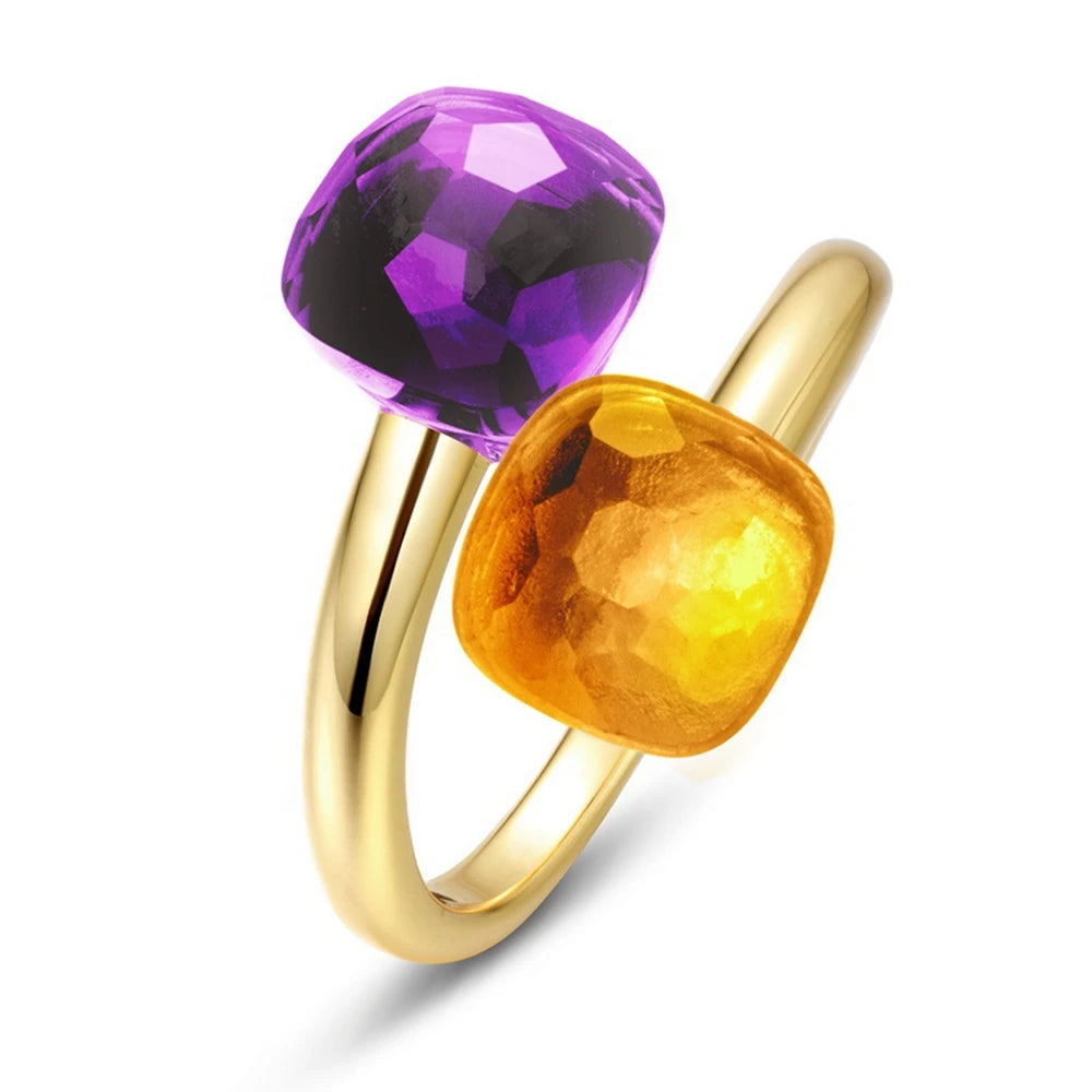 925 Sterling Silver Sapphire Adjustable Ring