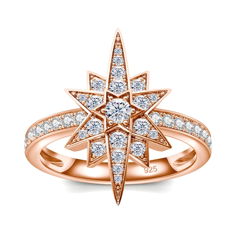 925 Sterling Silver Moissanite Diamond Ring