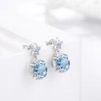 925 Sterling Silver Gemstone Garnet Crystal Earrings