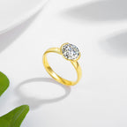 14K Gold Moissanite Solitaire Ring