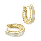 925 Sterling Silver Full Iced Out Moissanite U Shape Hoop Earrings