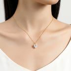 14K Gold Heart Shaped Moissanite Necklace