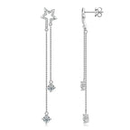 925 Sterling Silver Moissanite Tassel Drop Earrings