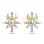 925 Sterling Silver 18K Gold Starburst Zircon Earrings