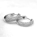 925 Sterling Silver Round Moissanite Diamond Hoop Earrings