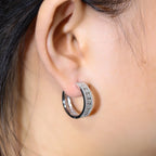 Sterling Silver 925 Moissanite Hoop Earrings