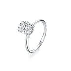 Rhodium Over 925 Sterling Silver Moissanite Ring