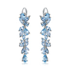 Red Garnet Leaves Drop Earrings