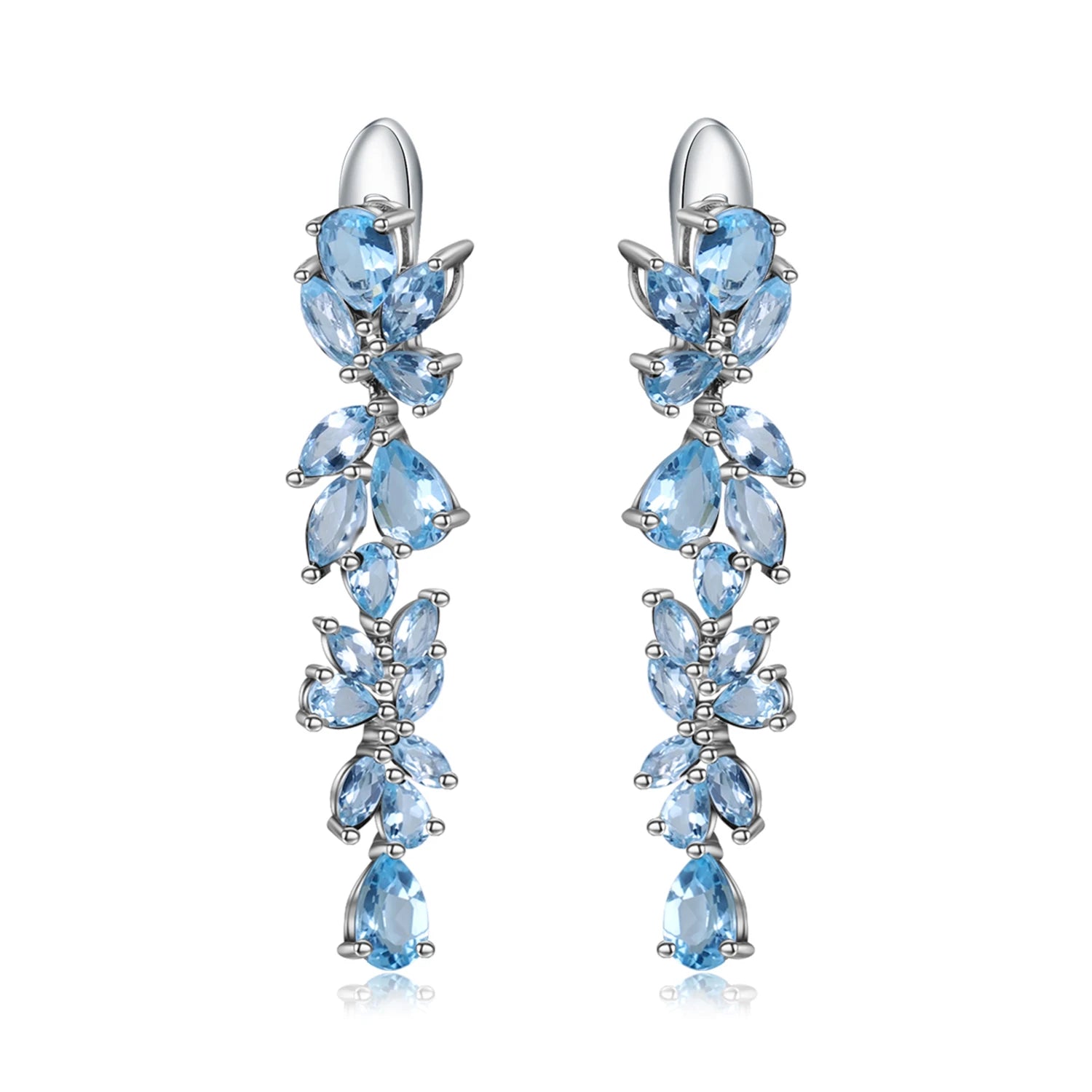 Red Garnet Leaves Drop Earrings