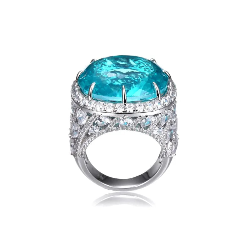 925 Sterling Silver Paraiba Ring