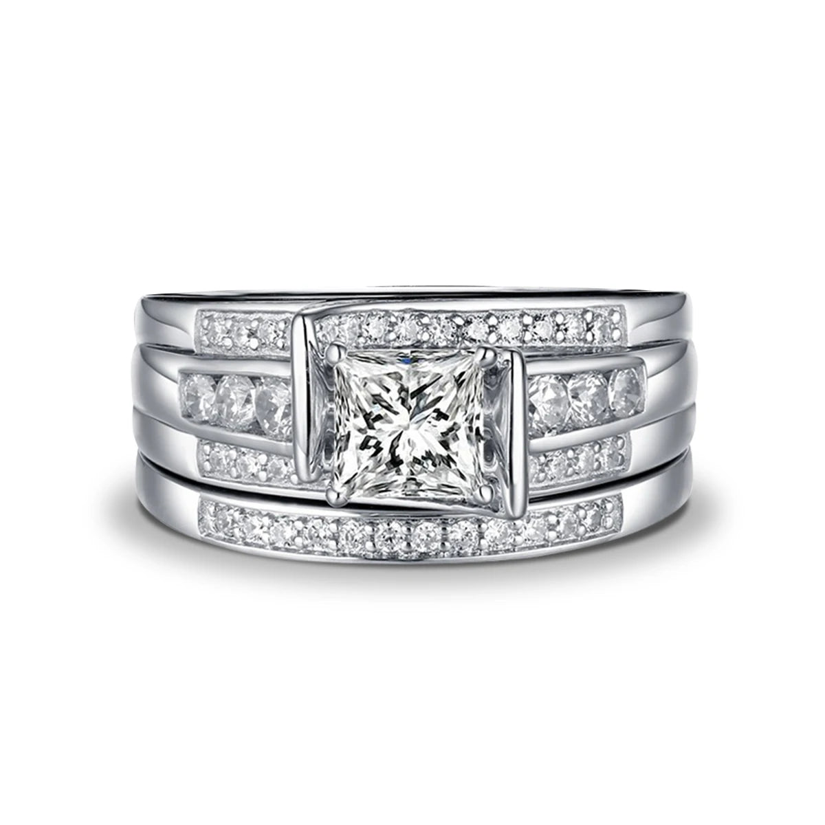 925 Sterling Silver Moissanite Zircon Ring