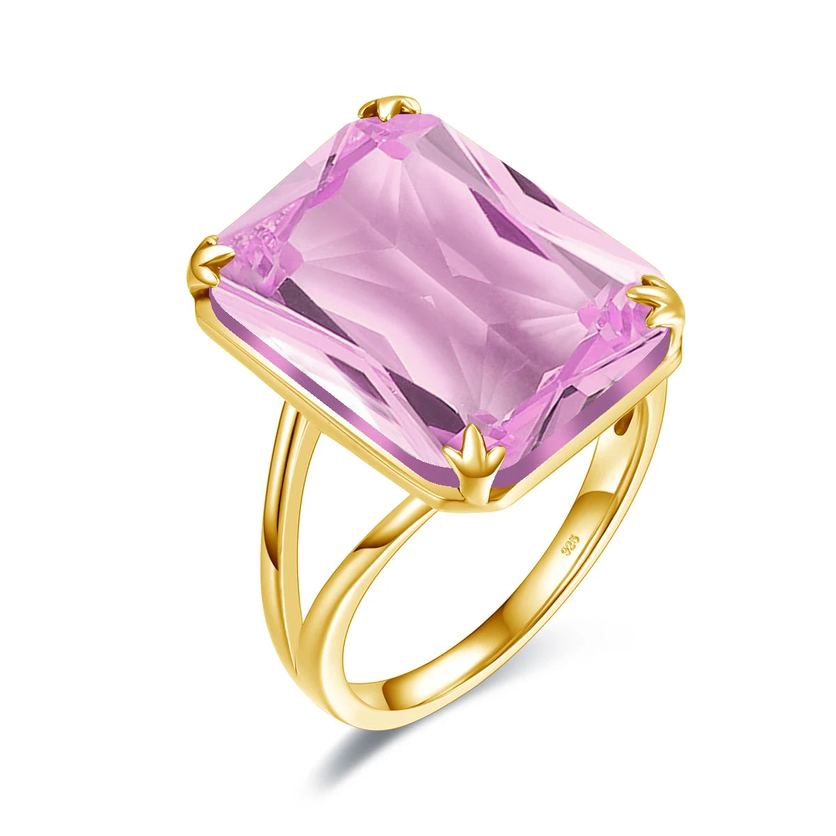 Citrine Crystal  Ring 18k gold plated