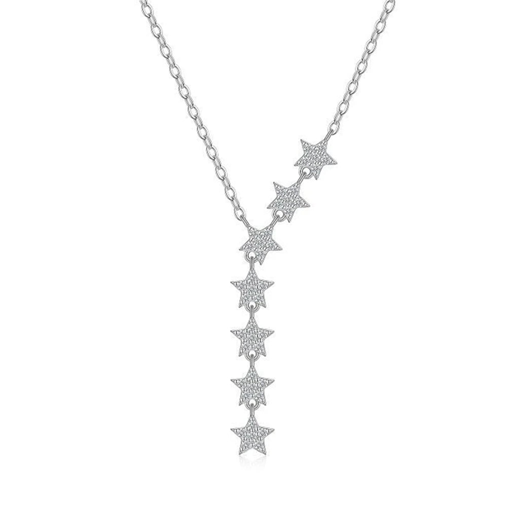 925 Sterling Silver Moissanite Star Pendant Necklace