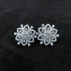 925 Sterling Silver Moissanite Snowflake Earrings