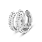 925 Sterling Silver Round Moissanite Diamond Hoop Earrings