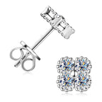 925 Sterling Silver Moissanite Flower Earrings 18k plated