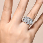 925 Sterling Silver Round Cut Moissanite Ring