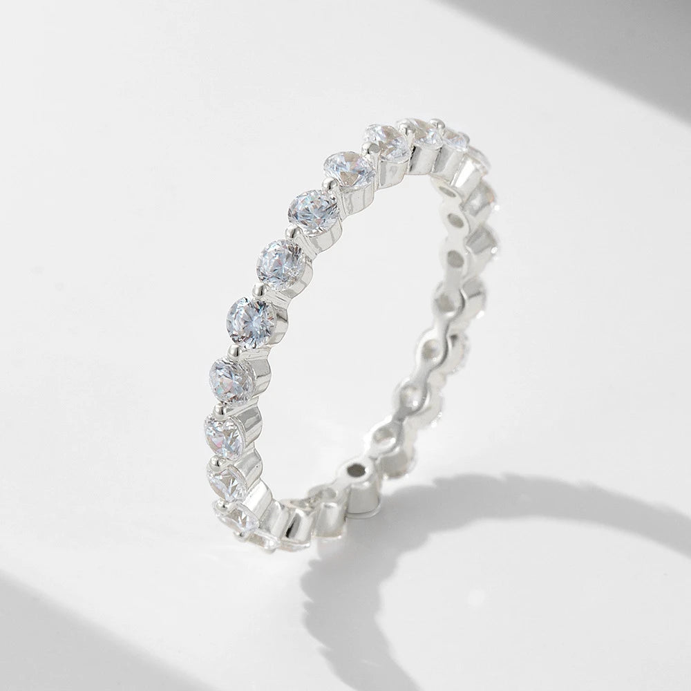 925 Sterling Silver Sapphire Geometric 5PCS Ring