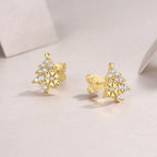 925 Sterling Silver Moissanite Christmas Tree Stud Earrings