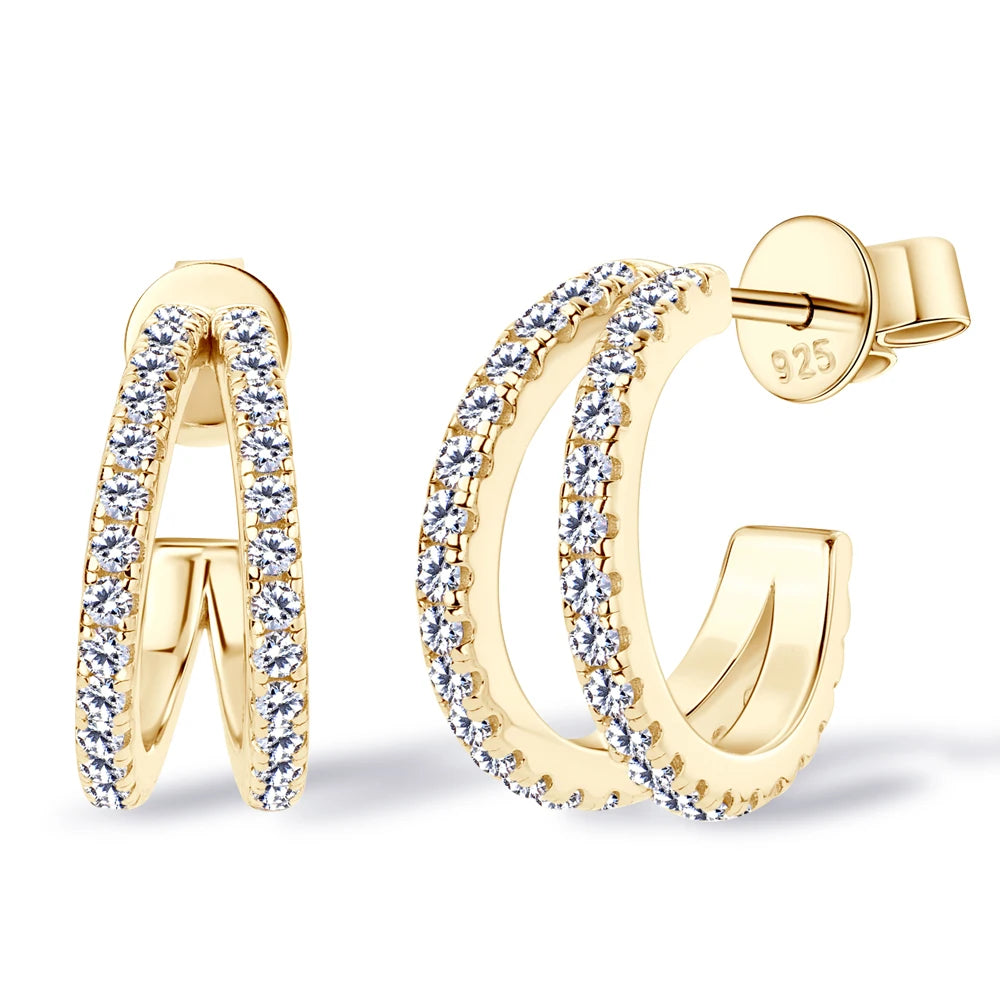 925 Sterling Silver 18K Gold Plated Earrings