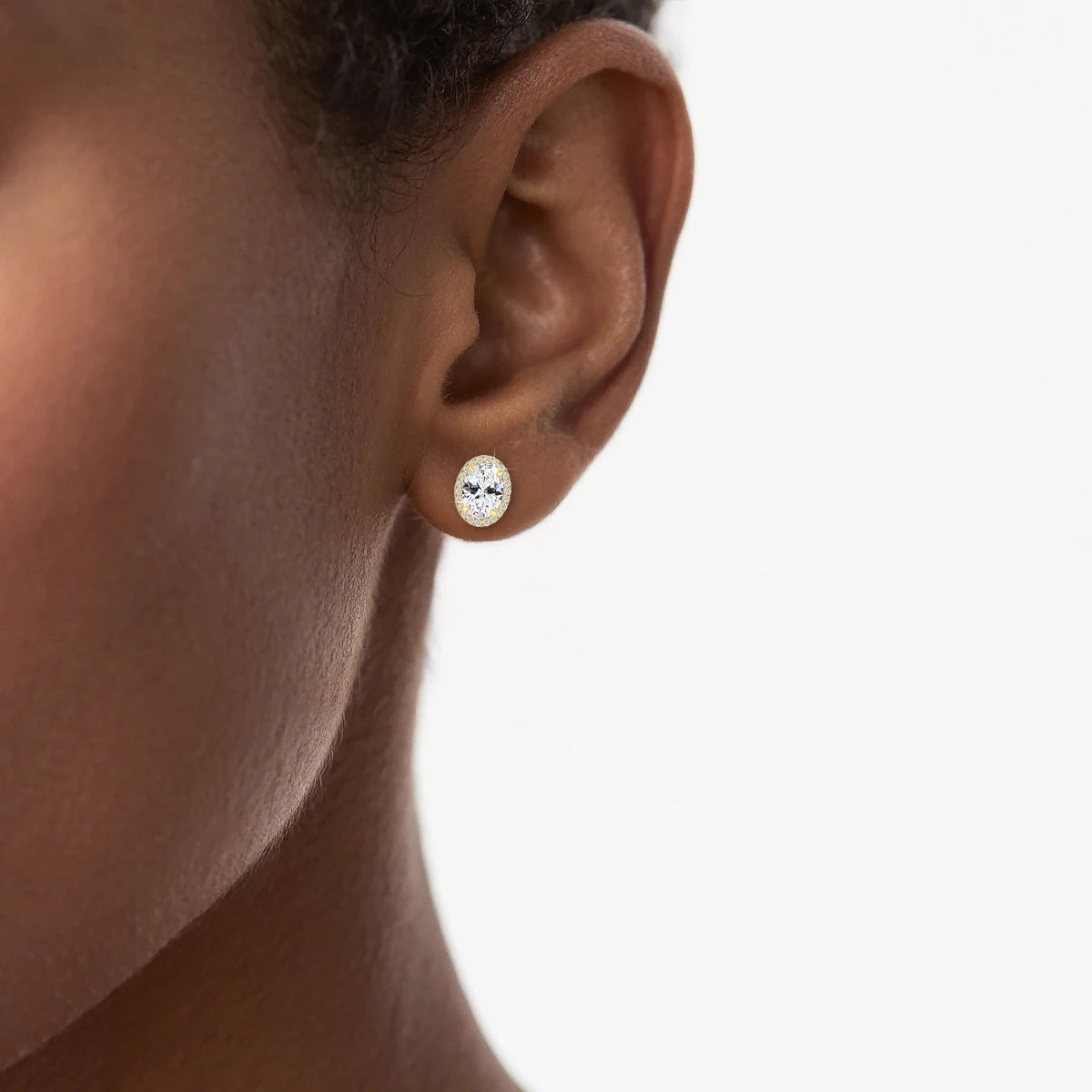 14K Yellow Gold Moissanite Diamond Earrings