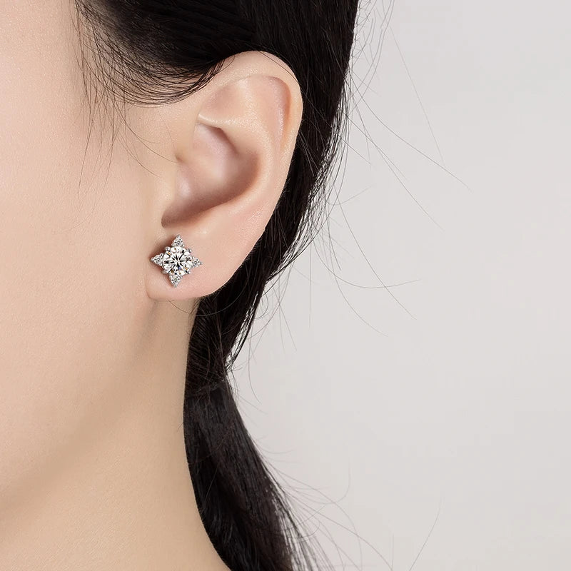 925 Sterling Silver Moissanite Earrings