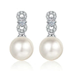 925 Silver Moissanite Pearl Drop Earrings