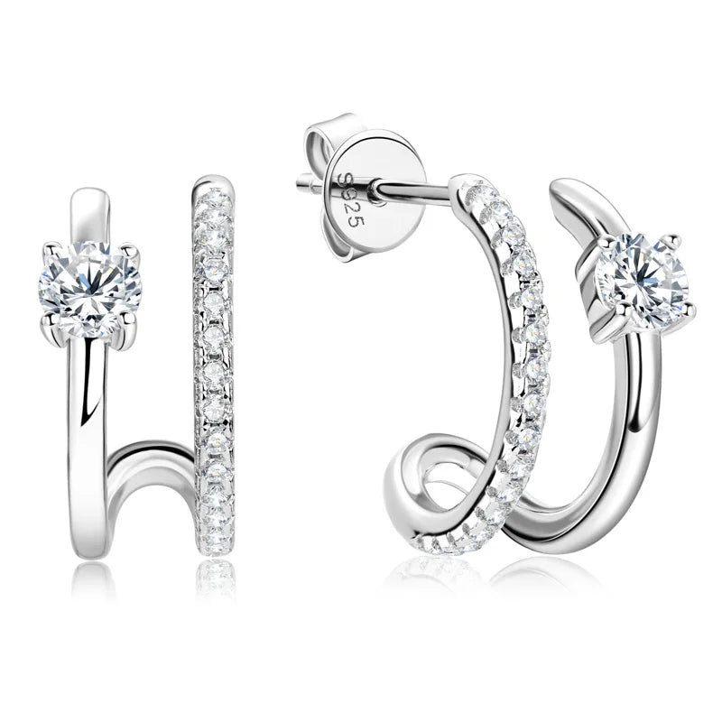 925 Sterling Silver Moissanite Earrings