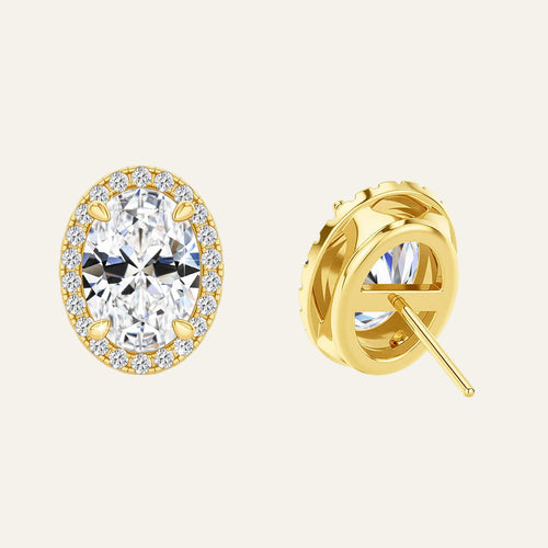 14K Yellow Gold Moissanite Diamond Earrings