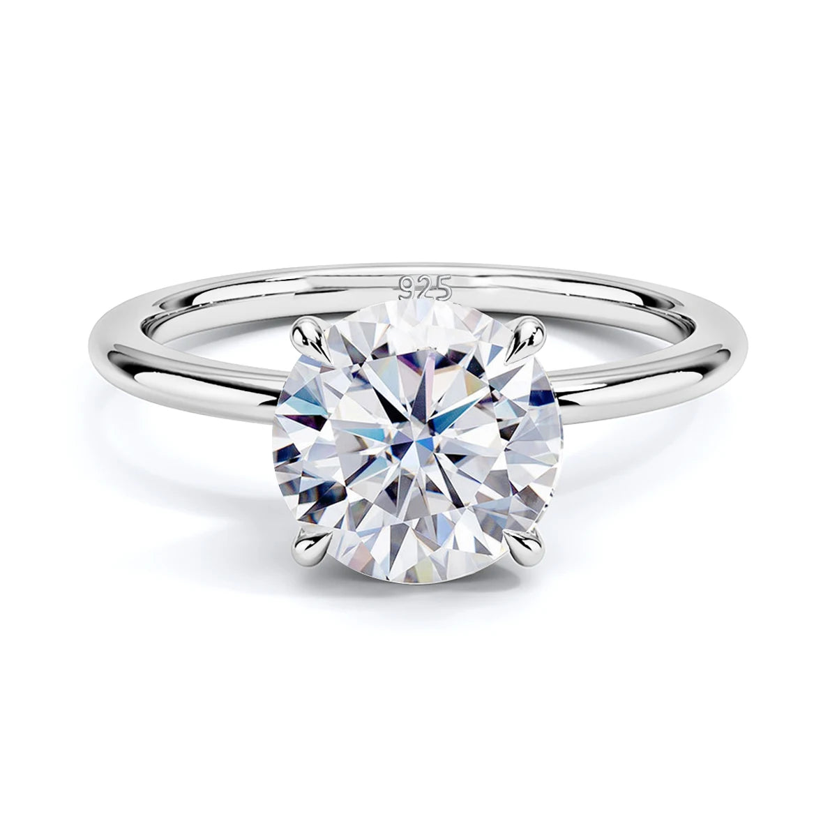 925 Sterling Silver Moissanite Engagement Ring