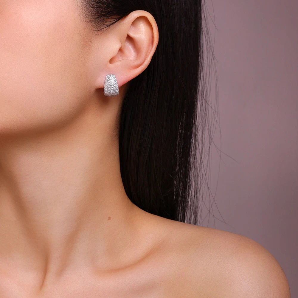 925 Sterling Silver Moissanite Stud Earrings