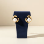 Sculpted Pearl Stud Earrings
