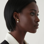 Heart Pearl Stud Earrings