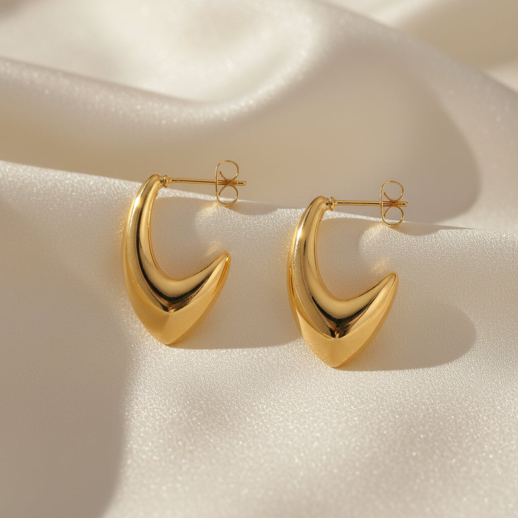 Sculptural Curve Stud Earrings